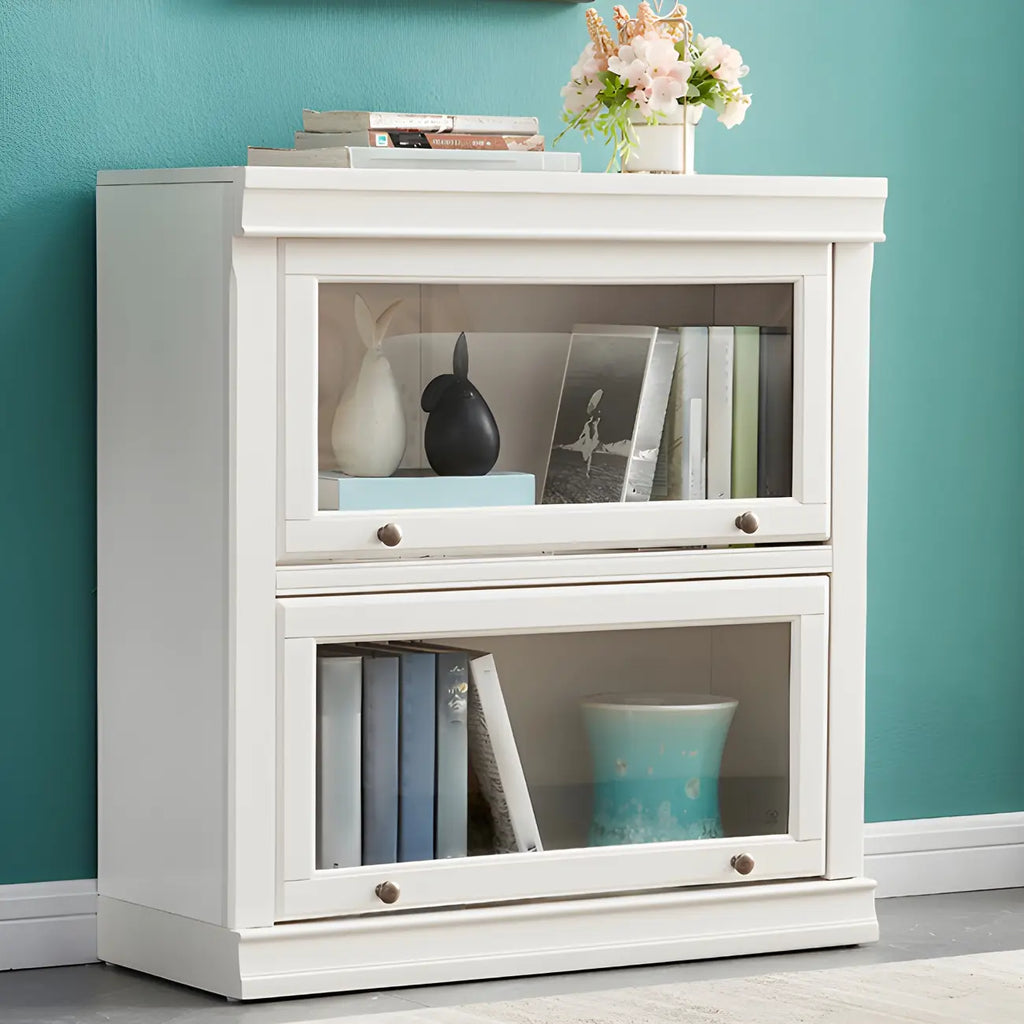 3-Tier Contemporary White Wooden Vertical Bookcase
