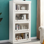 3-Tier Contemporary White Wooden Vertical Bookcase