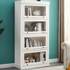 3-Tier Contemporary White Wooden Vertical Bookcase