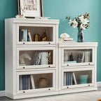 3-Tier Contemporary White Wooden Vertical Bookcase