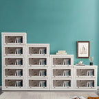 3-Tier Contemporary White Wooden Vertical Bookcase