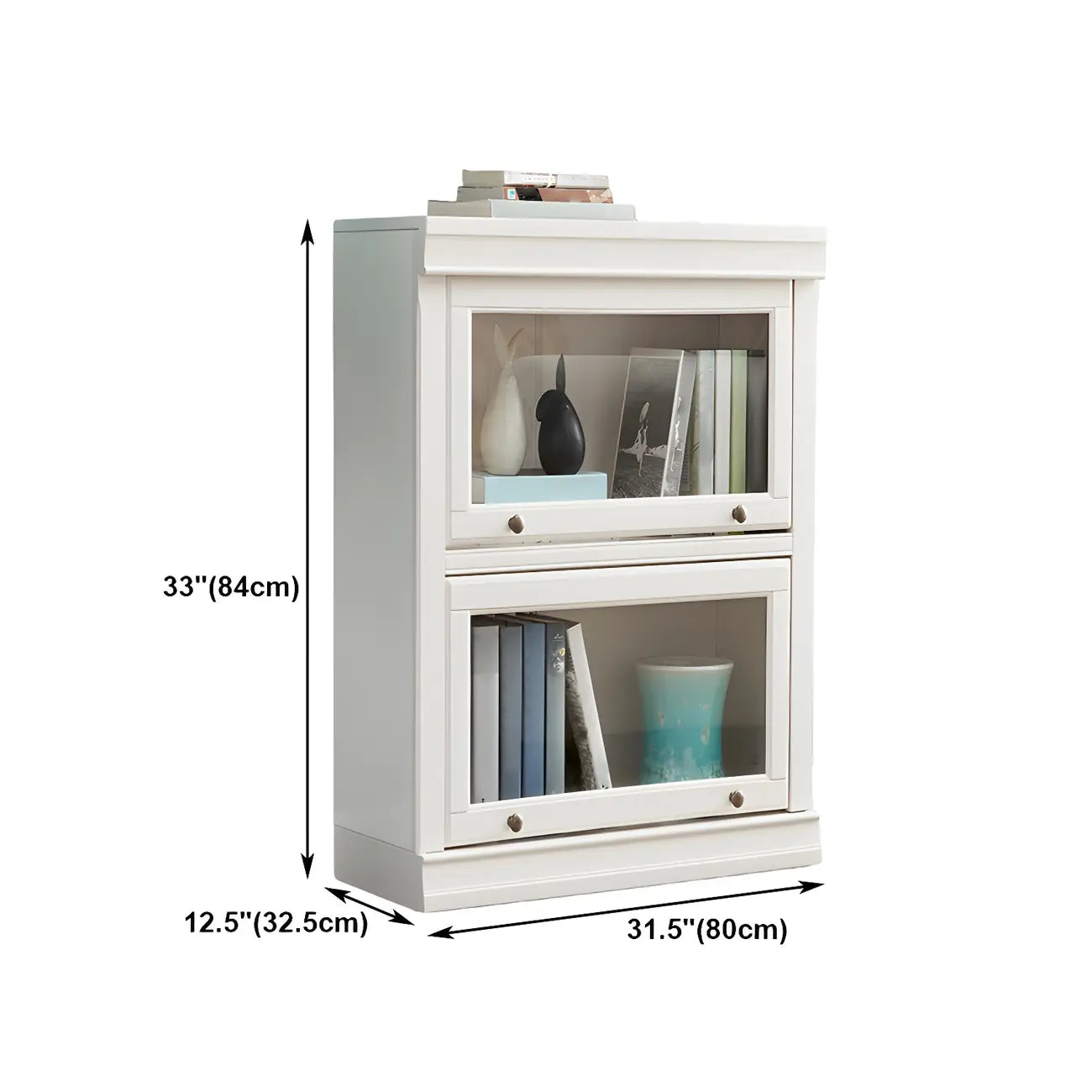3-Tier Contemporary White Wooden Vertical Bookcase