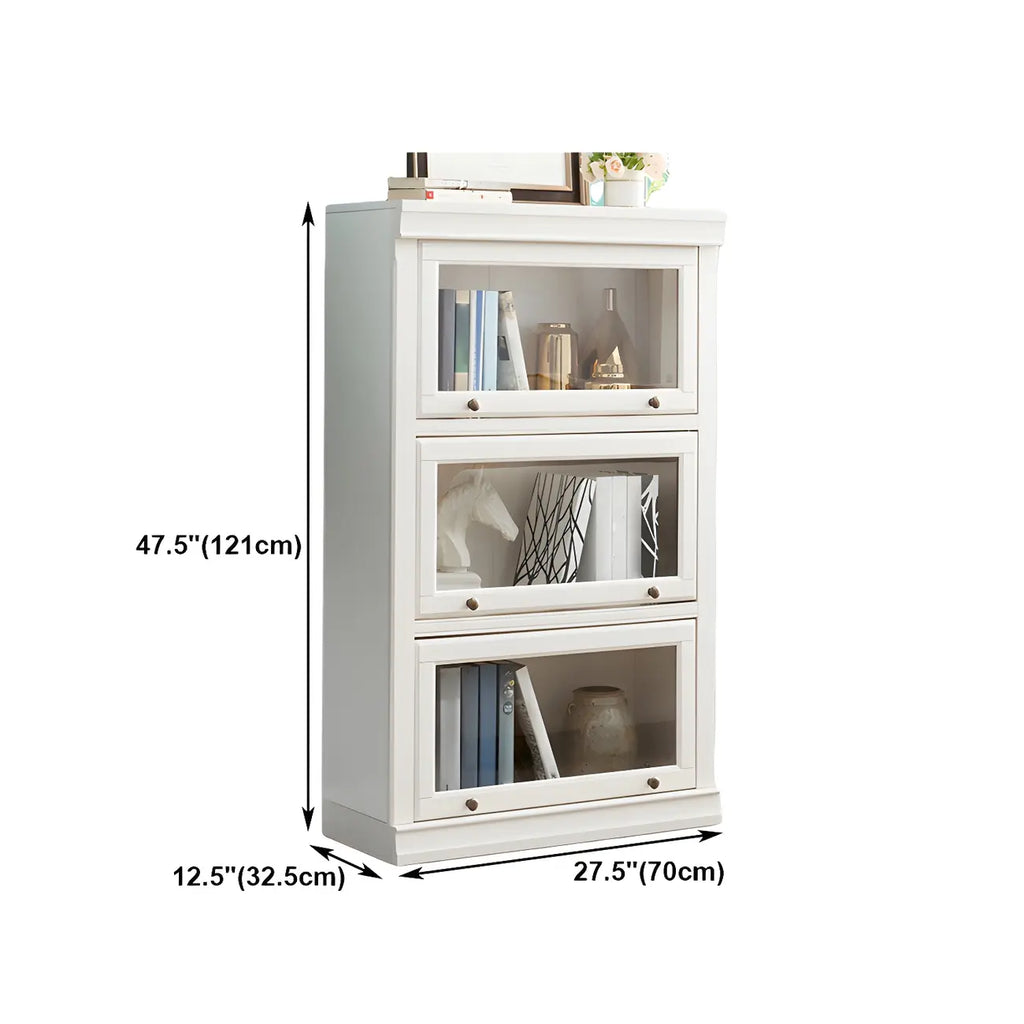 3-Tier Contemporary White Wooden Vertical Bookcase