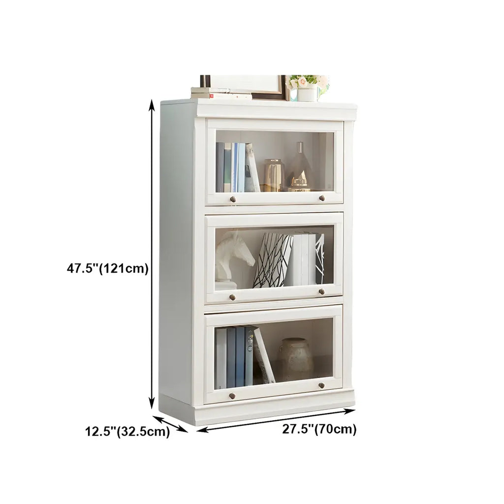 3-Tier Contemporary White Wooden Vertical Bookcase