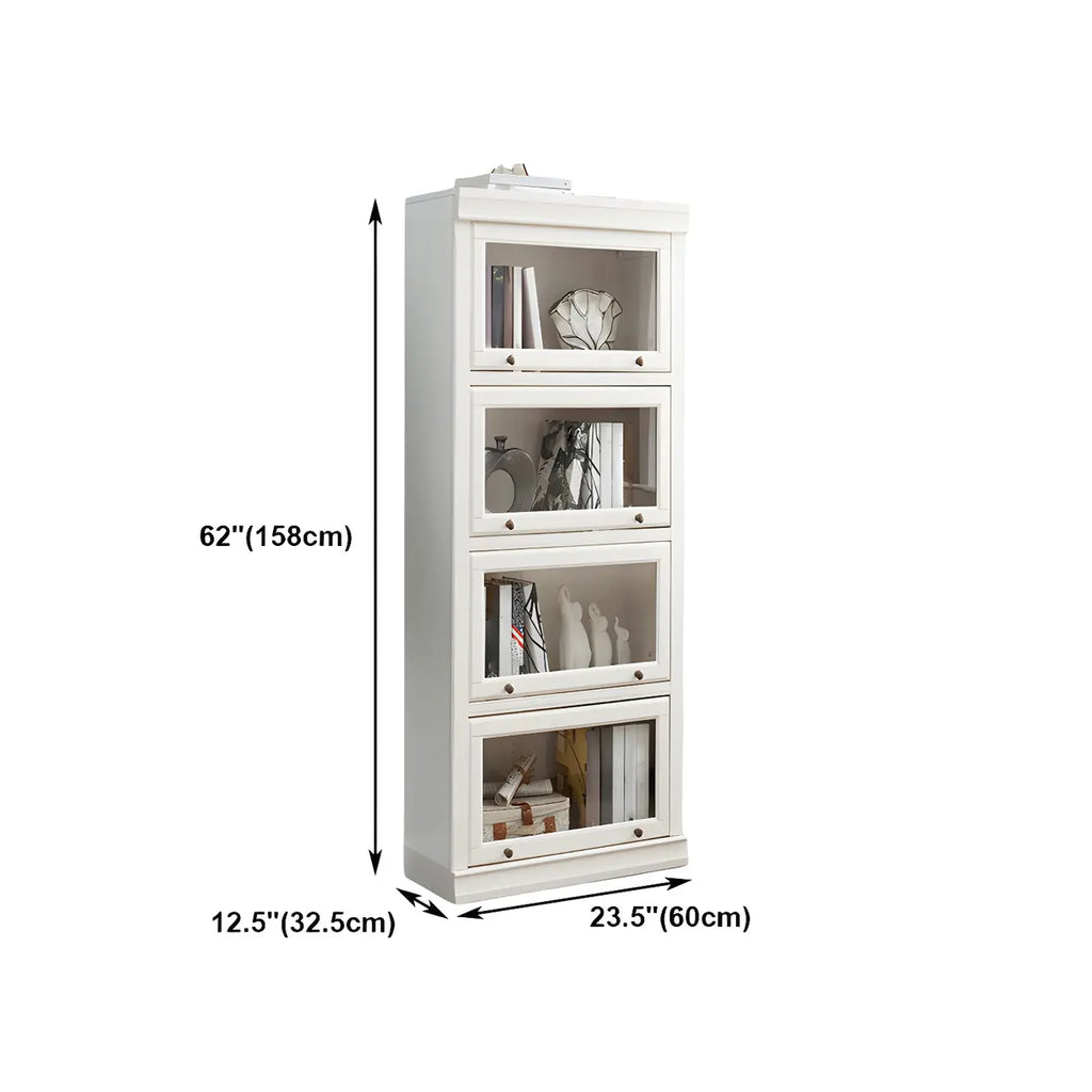 3-Tier Contemporary White Wooden Vertical Bookcase