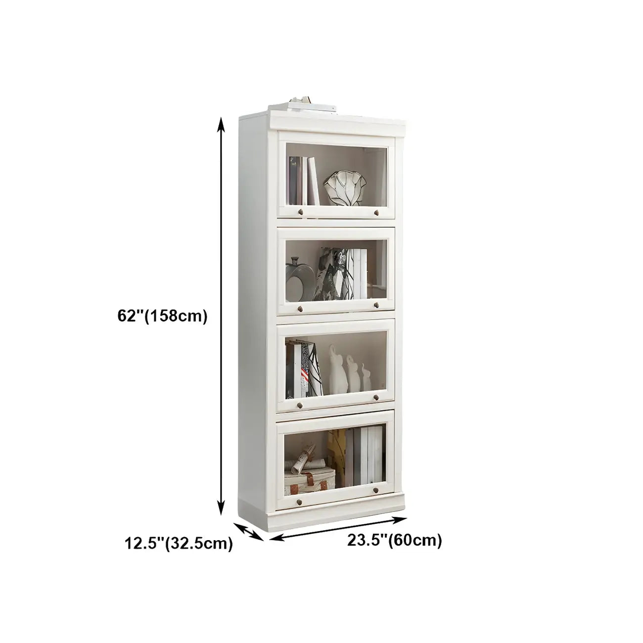 3-Tier Contemporary White Wooden Vertical Bookcase