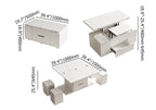 Foldable Lift-Top Coffee Table with 4 Stools & Storage