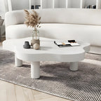 Natural Cloud-Shaped Pine Coffee Table with 3 Legs