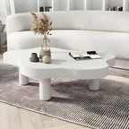 Natural Cloud-Shaped Pine Coffee Table with 3 Legs