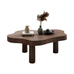 Natural Cloud-Shaped Pine Coffee Table with 3 Legs