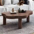 Natural Cloud-Shaped Pine Coffee Table with 3 Legs
