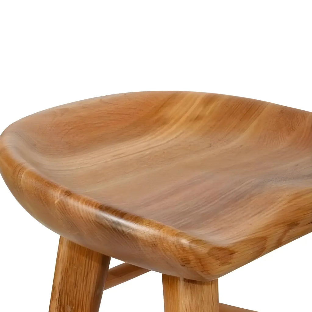 Counter Height Modern Wood Backless Bar Stool