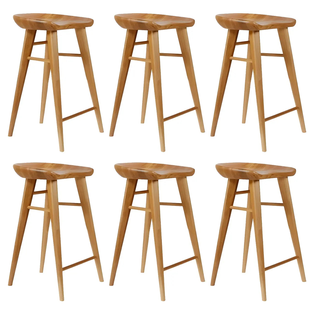 Counter Height Modern Wood Backless Bar Stool