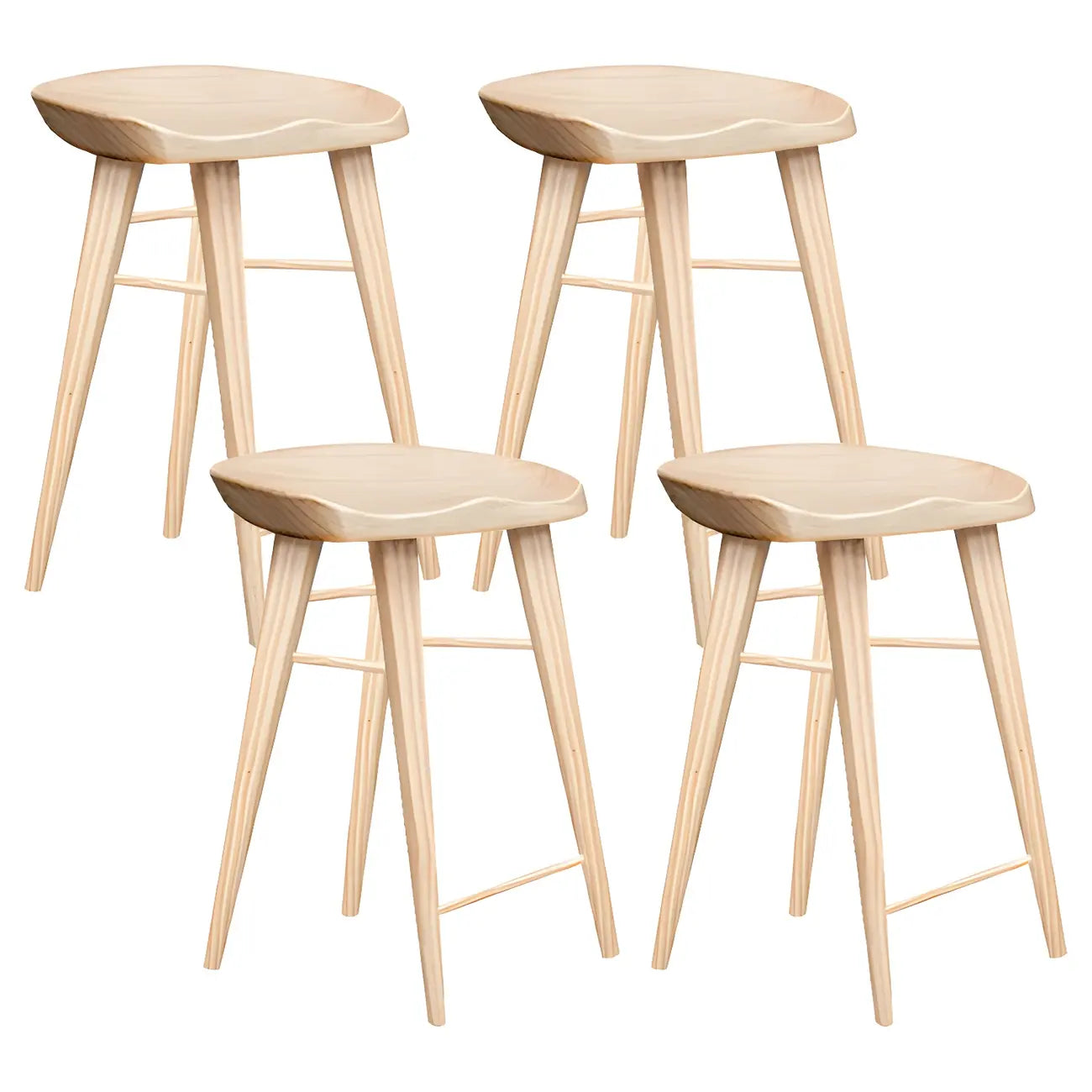 Counter Height Modern Wood Backless Bar Stool
