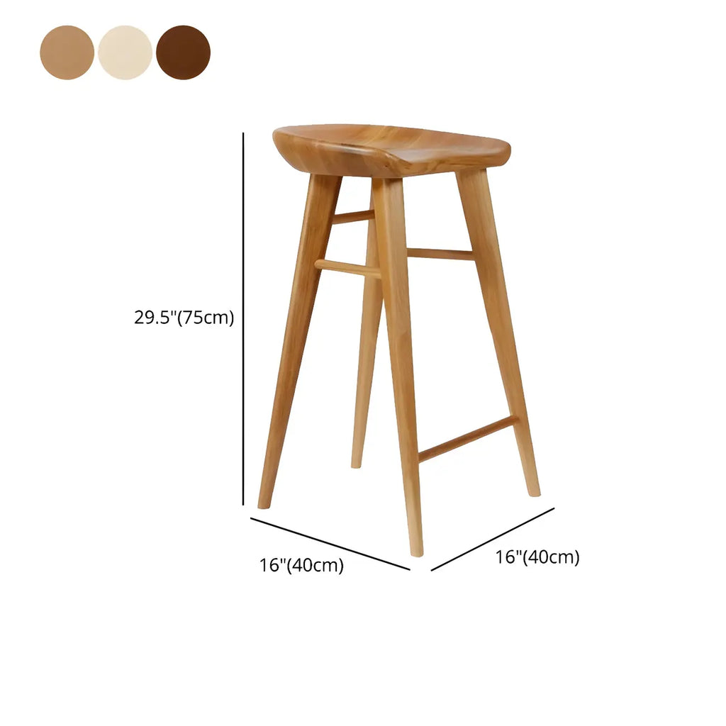 Counter Height Modern Wood Backless Bar Stool