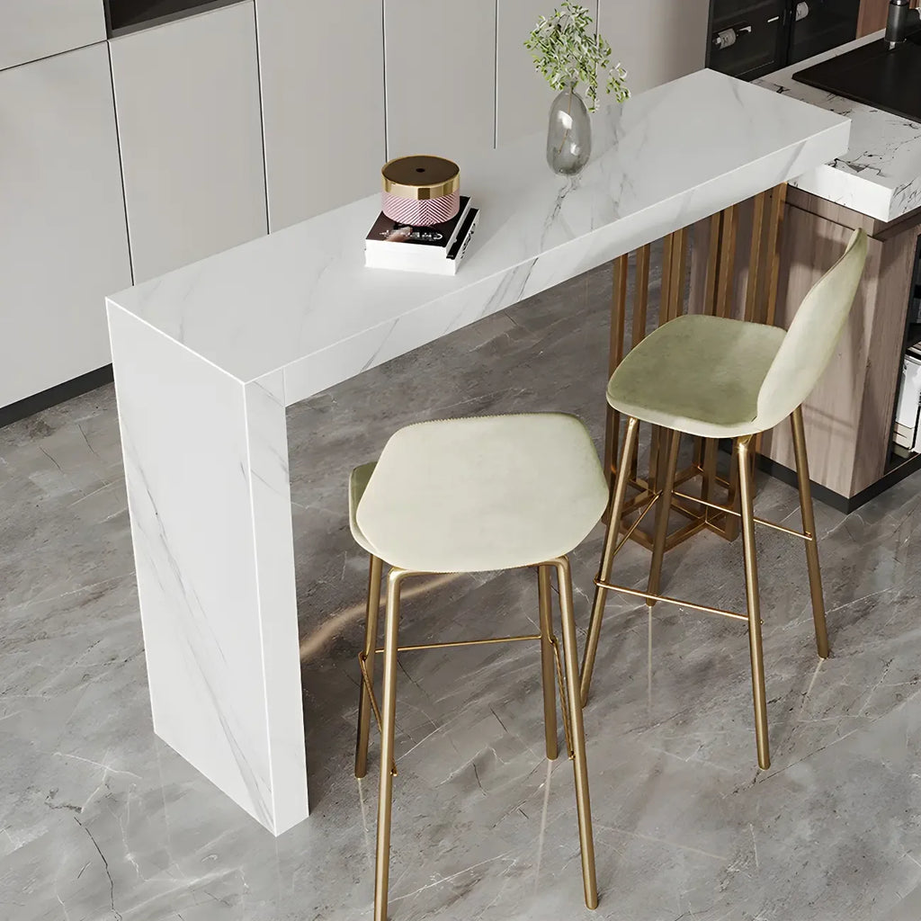 Glam Pandora Gold Stone Rectangular Bar Tables