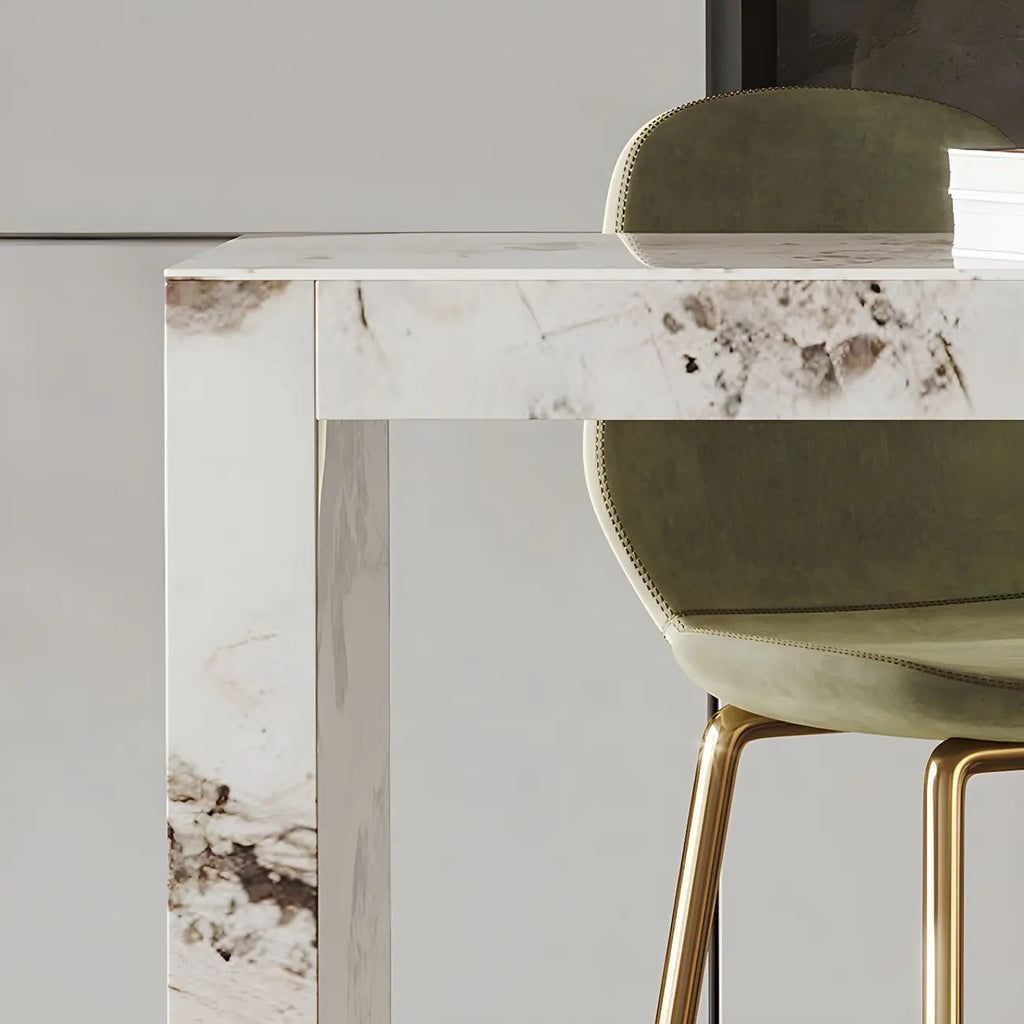 Glam Pandora Gold Stone Rectangular Bar Tables