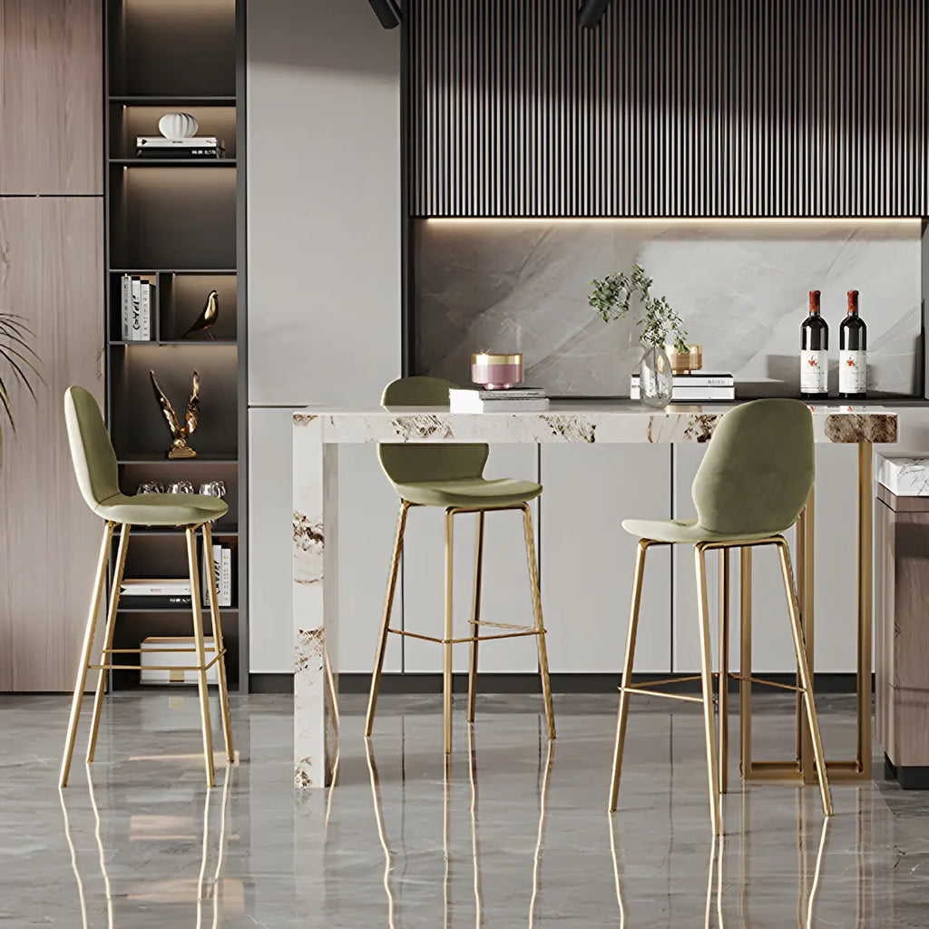 Glam Pandora Gold Stone Rectangular Bar Tables