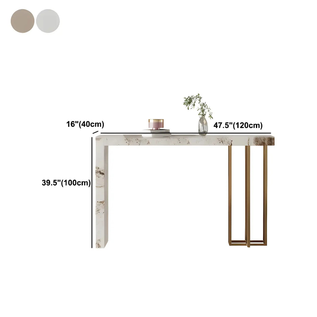 Glam Pandora Gold Stone Rectangular Bar Tables