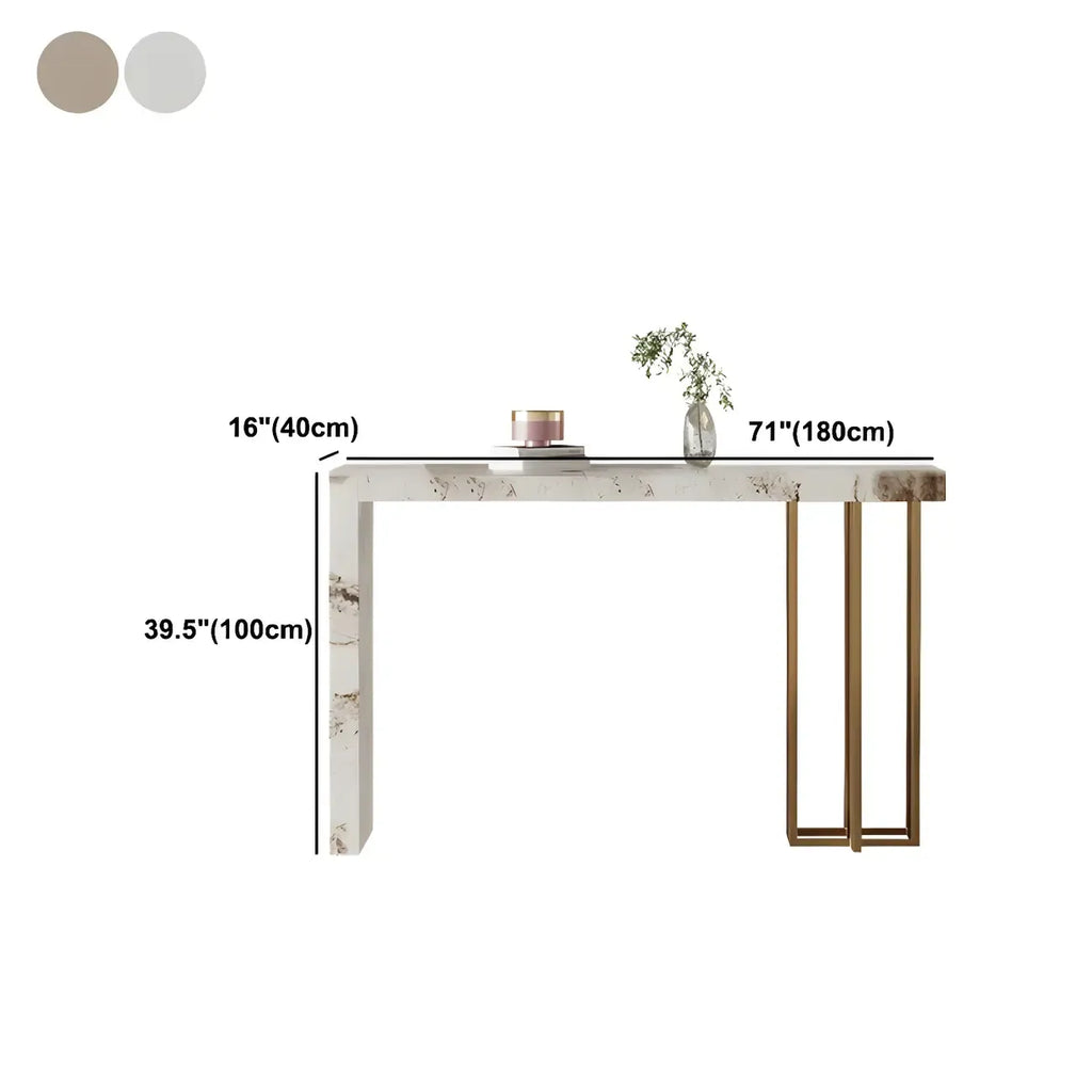 Glam Pandora Gold Stone Rectangular Bar Tables