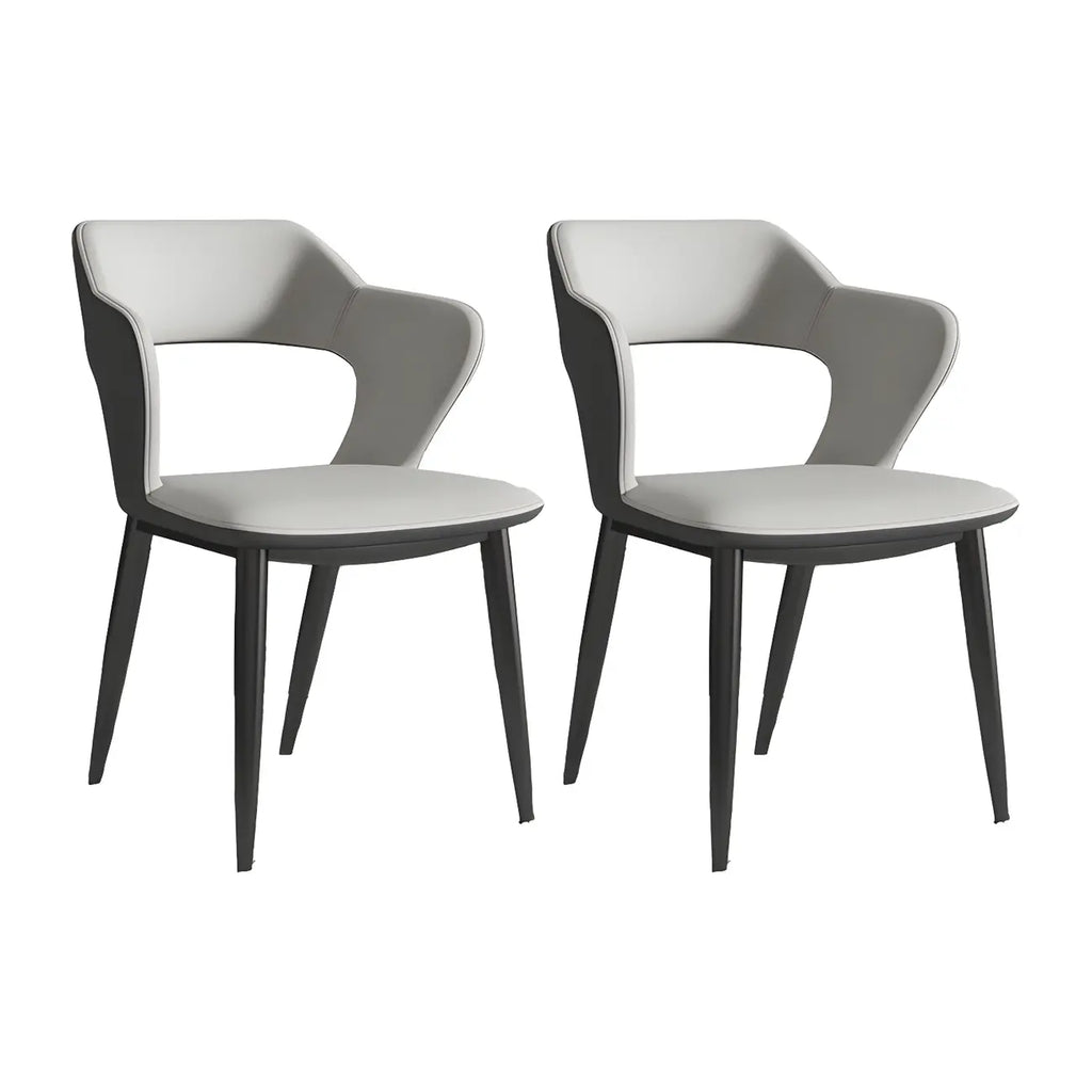 Contemporary Upholstered Open Back Dining Chair with Arms
