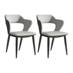 Contemporary Upholstered Open Back Dining Chair with Arms
