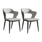 Contemporary Upholstered Open Back Dining Chair with Arms
