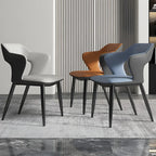 Contemporary Upholstered Open Back Dining Chair with Arms