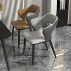 Contemporary Upholstered Open Back Dining Chair with Arms