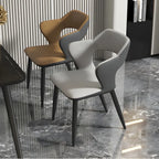 Contemporary Upholstered Open Back Dining Chair with Arms