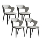 Contemporary Upholstered Open Back Dining Chair with Arms