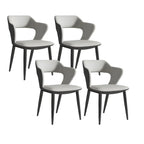 Contemporary Upholstered Open Back Dining Chair with Arms