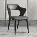 Contemporary Upholstered Open Back Dining Chair with Arms