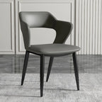 Contemporary Upholstered Open Back Dining Chair with Arms