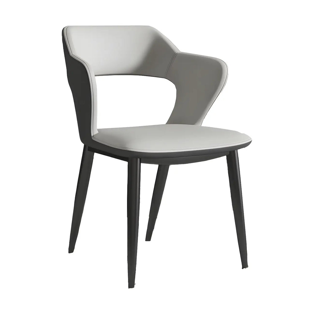 Contemporary Upholstered Open Back Dining Chair with Arms