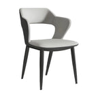 Contemporary Upholstered Open Back Dining Chair with Arms