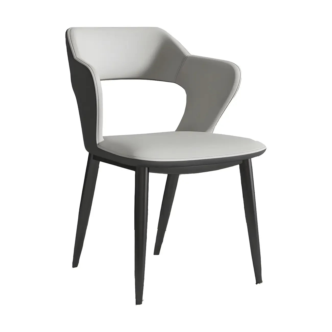 Contemporary Upholstered Open Back Dining Chair with Arms