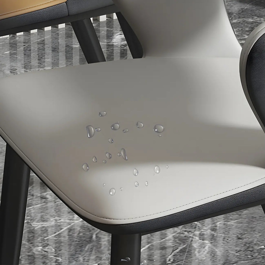 Contemporary Upholstered Open Back Dining Chair with Arms
