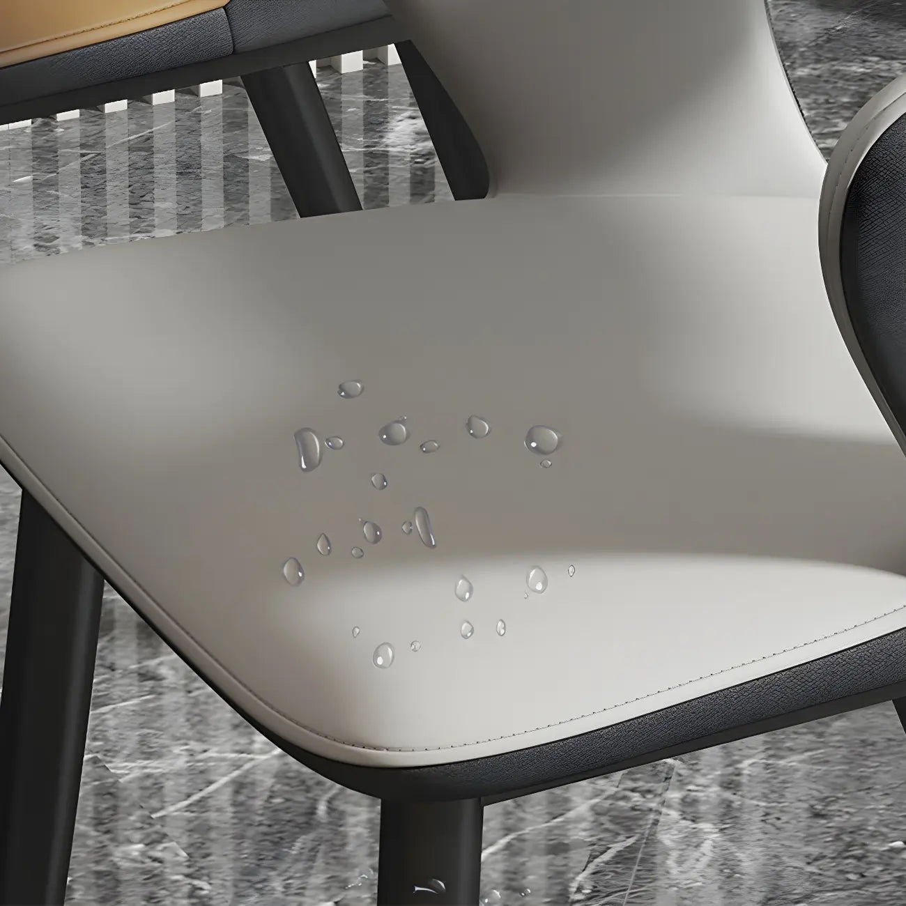 Contemporary Upholstered Open Back Dining Chair with Arms