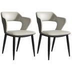 Contemporary Upholstered Open Back Dining Chair with Arms