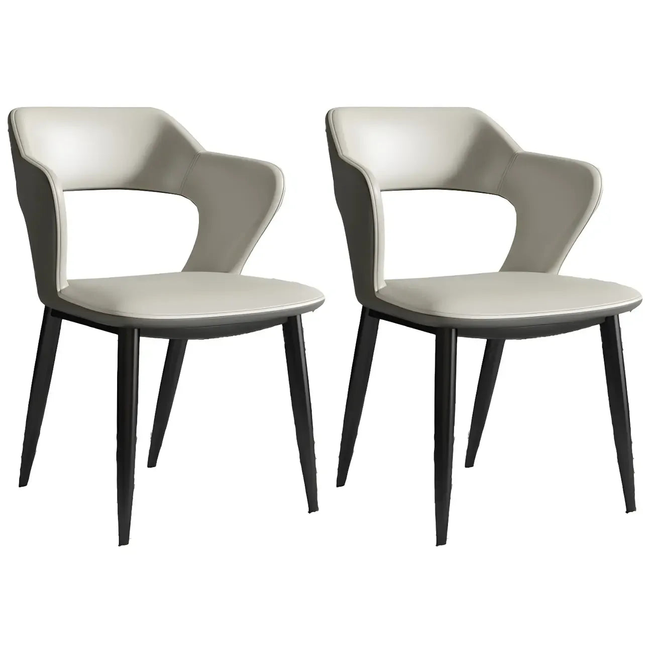Contemporary Upholstered Open Back Dining Chair with Arms