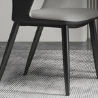 Contemporary Upholstered Open Back Dining Chair with Arms