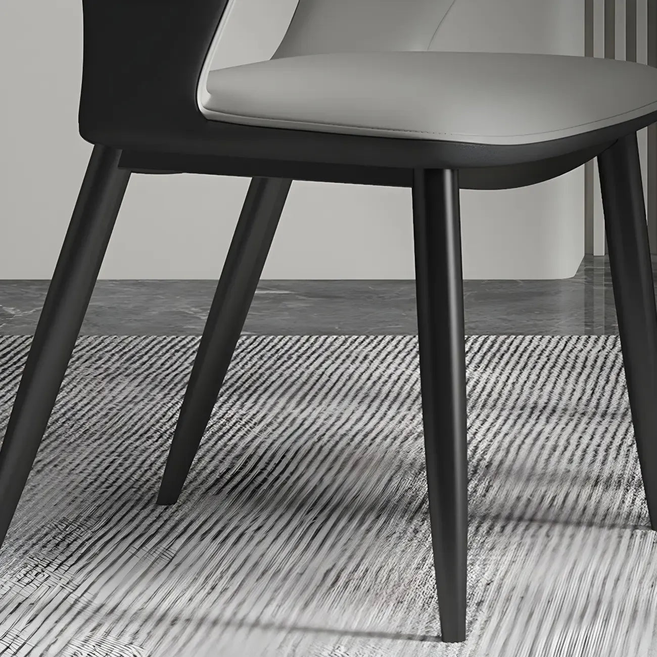 Contemporary Upholstered Open Back Dining Chair with Arms