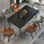 Contemporary Upholstered Open Back Dining Chair with Arms