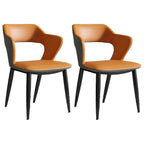 Contemporary Upholstered Open Back Dining Chair with Arms