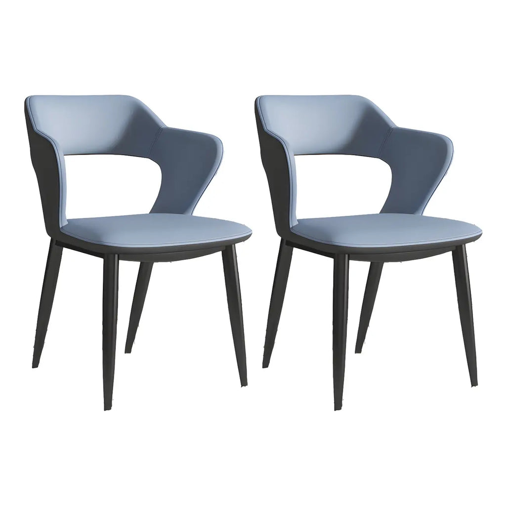 Contemporary Upholstered Open Back Dining Chair with Arms