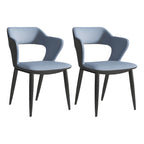 Contemporary Upholstered Open Back Dining Chair with Arms