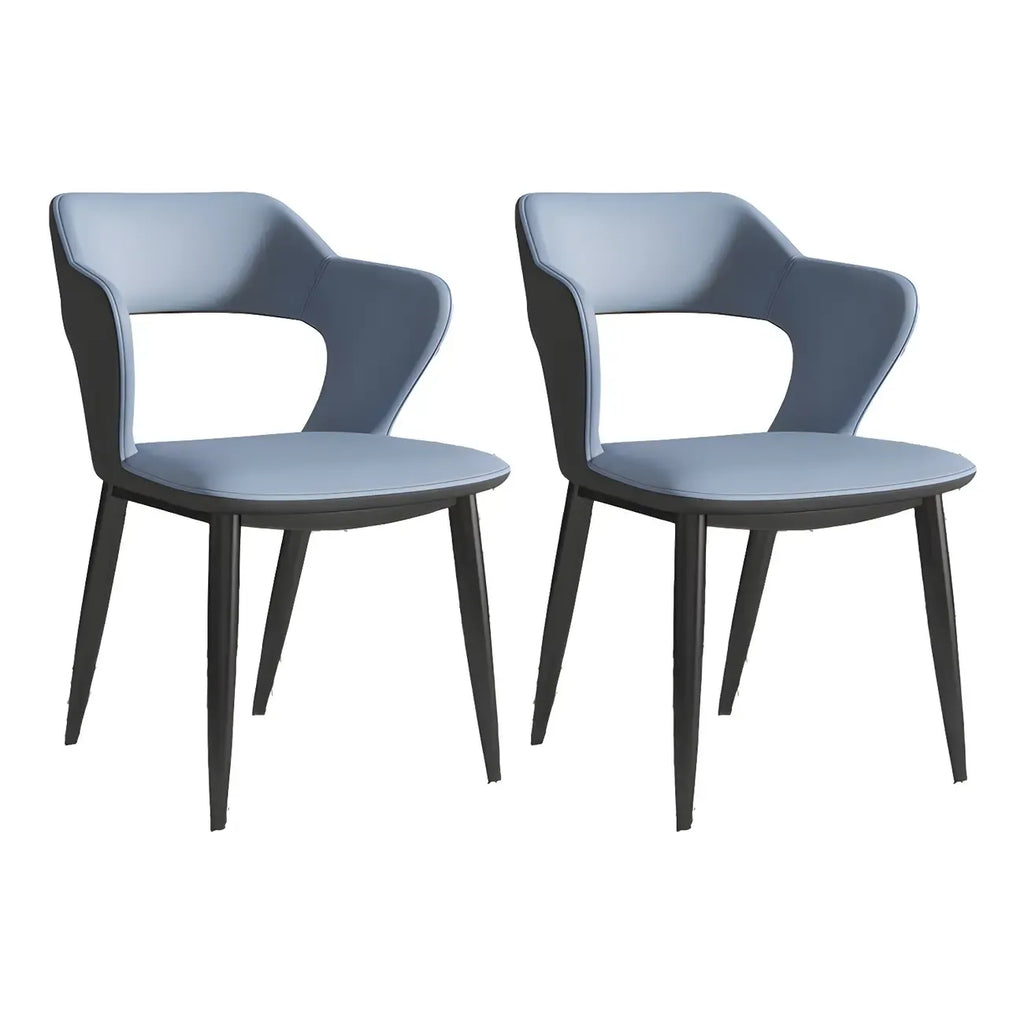 Contemporary Upholstered Open Back Dining Chair with Arms