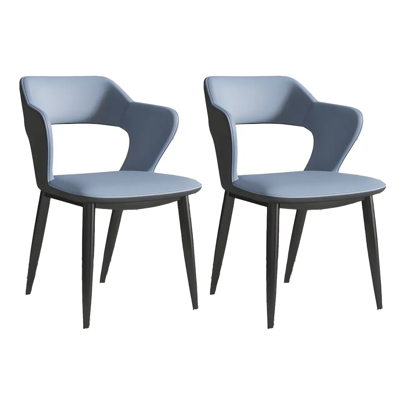 Contemporary Upholstered Open Back Dining Chair with Arms