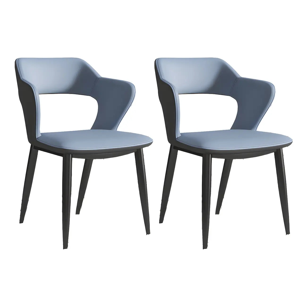 Contemporary Upholstered Open Back Dining Chair with Arms